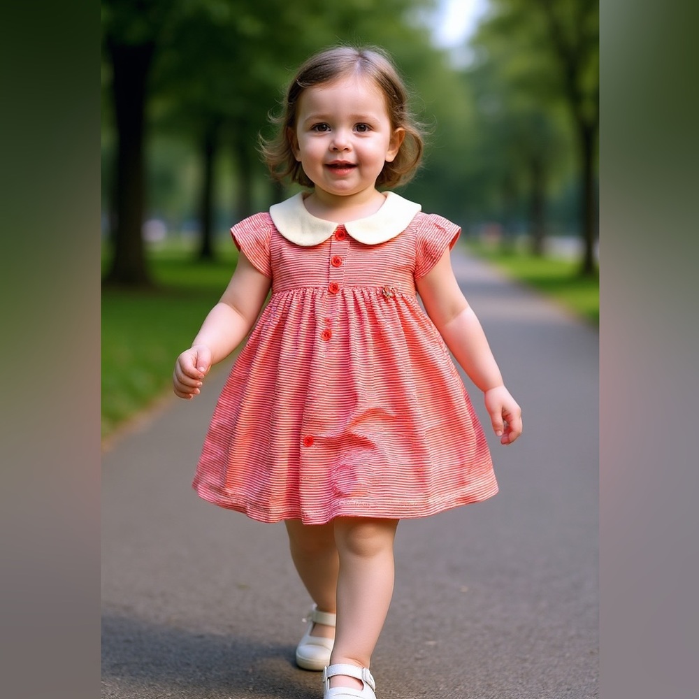 Ettoi Korean Baby Girl Striped Cotton Dress 18 Months